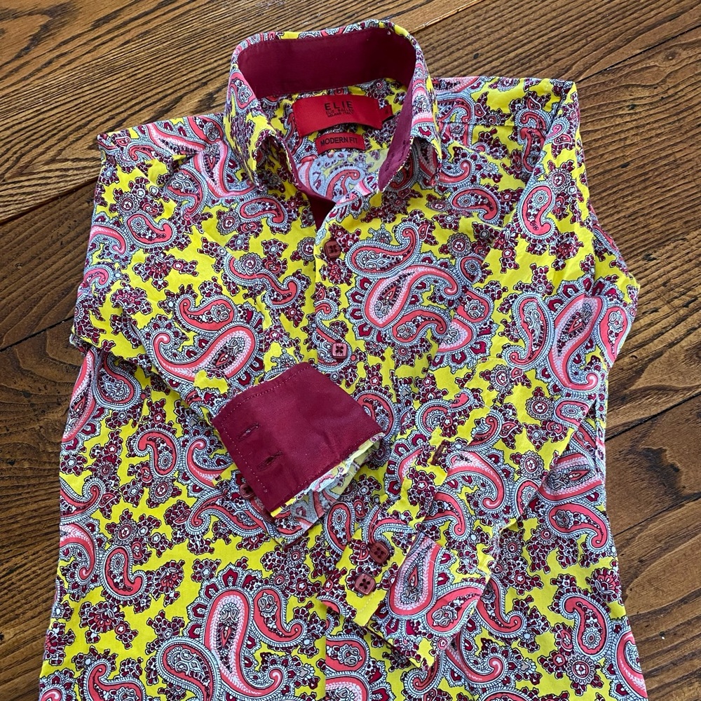 Colorful button down shirt size 4